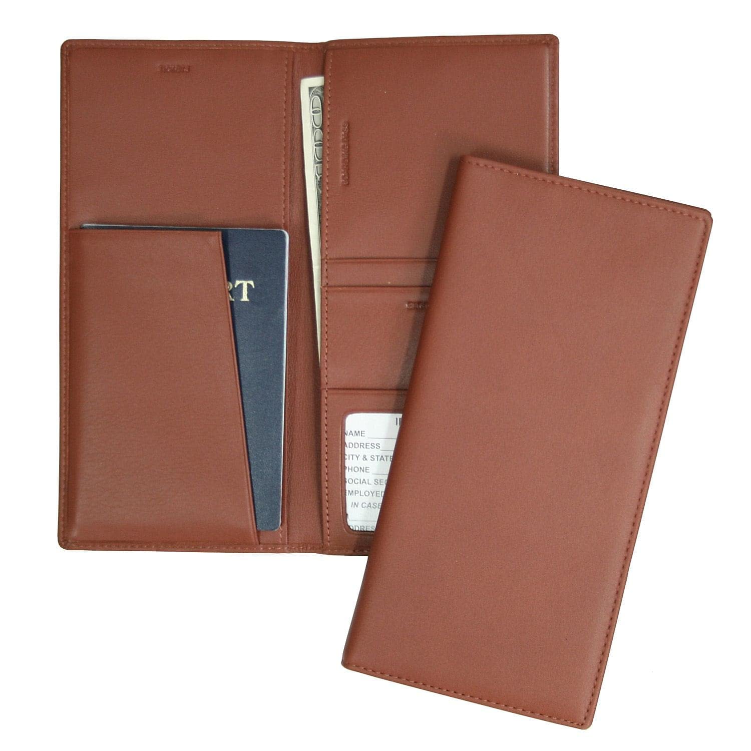 Royce Leather RFID Blocking Passport Ticket Organizer in Genuine Leather