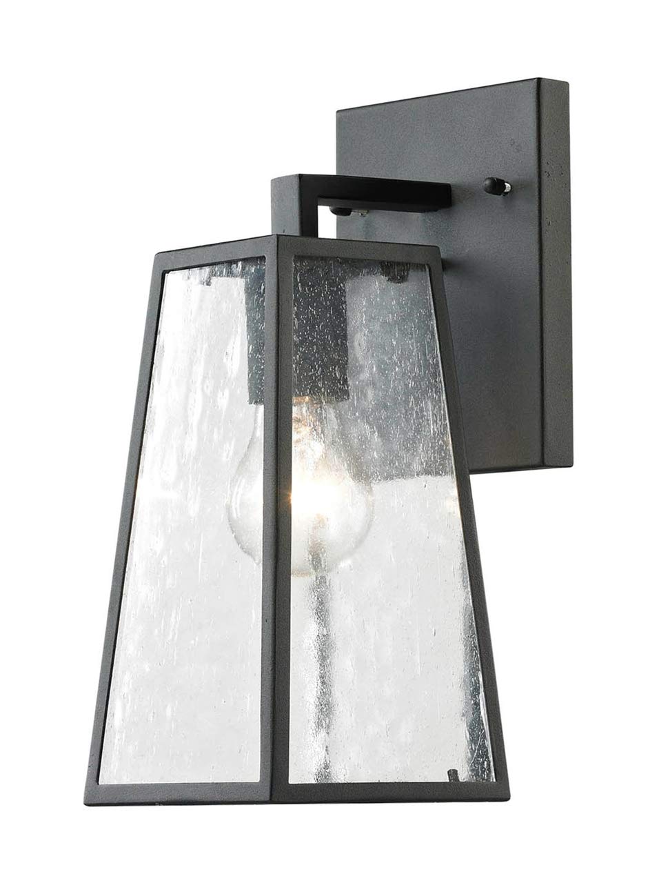 Living District Modern Home Decorative Outdoor Wall Lantern D:5 H:11.8 60W Matte Black Finish Clear Seedy Glass Lens