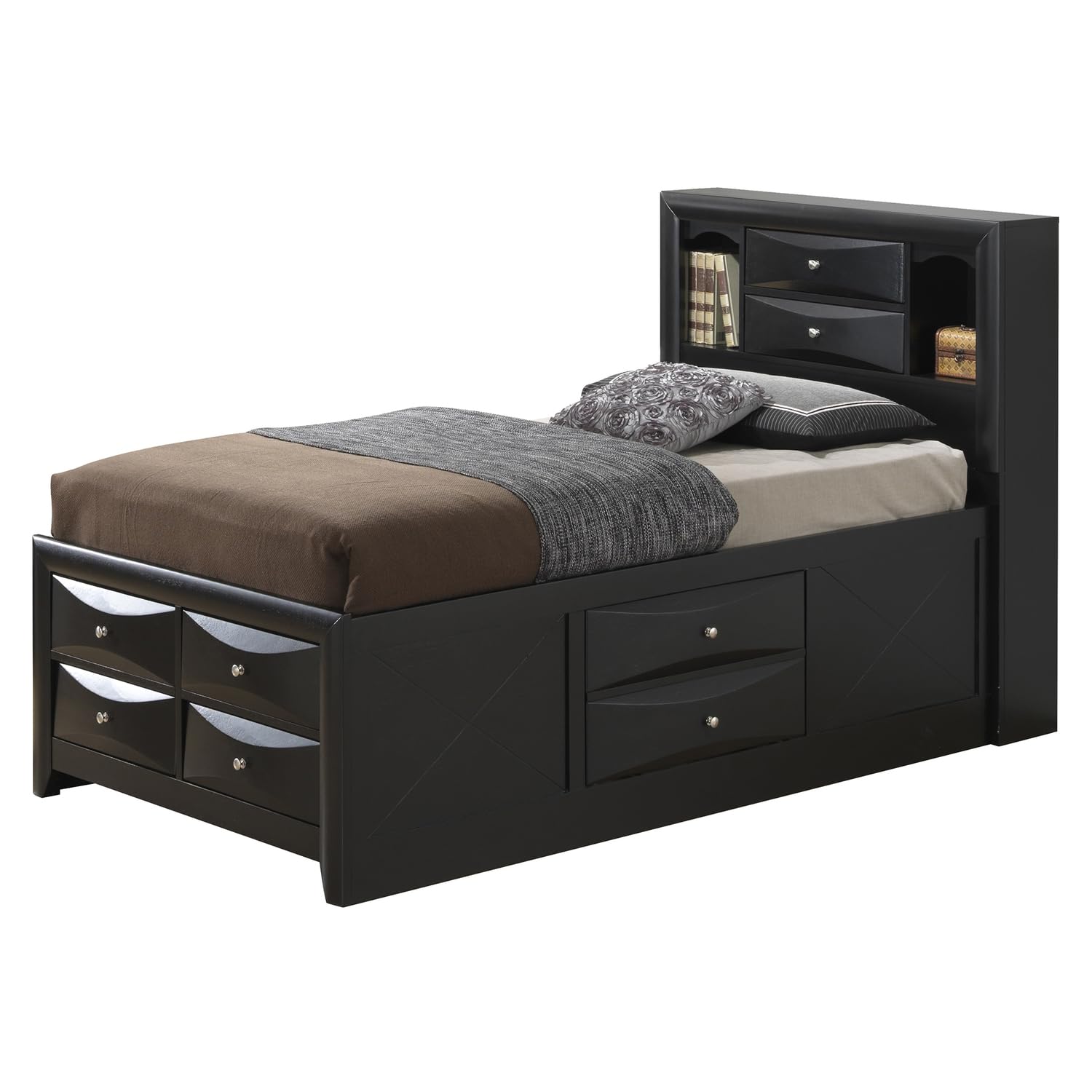 Marilla Black Twin Panel Beds