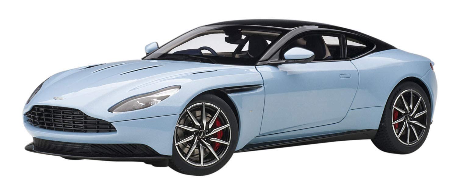 Aston Martin DB11 Q Frosted Glas Blue with Black Top 1/18 Model Car by Autoart