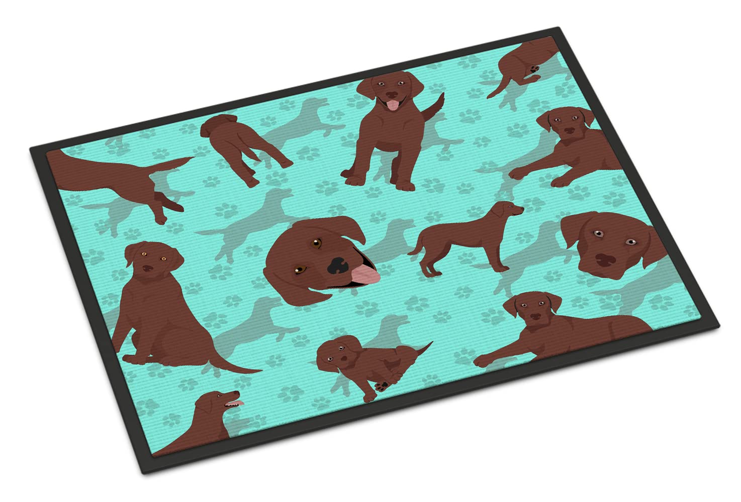 Carolines Treasures MLM1008JMAT Chocolate Labrador Retriever Doormat 24x36 Front Door Mat Indoor Outdoor Rugs for Entryway, Non Slip Washable Low Pile, 24H X 36W