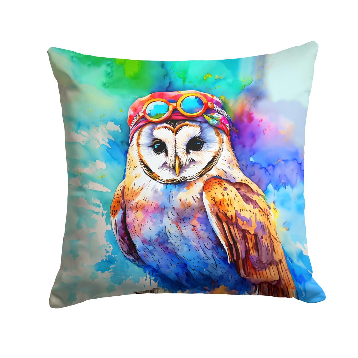 Hippie Animal Barn Owl Throw Pillow