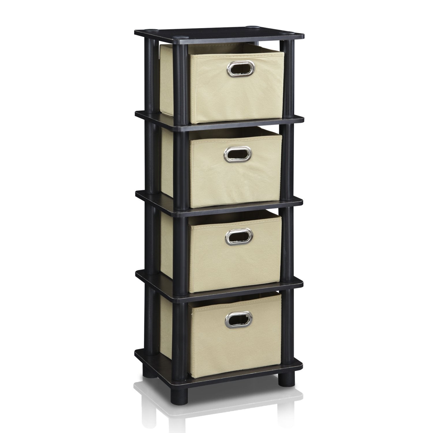 Furinno 99150EX/BK/LB LACi 4-Bins System Rack, Espresso