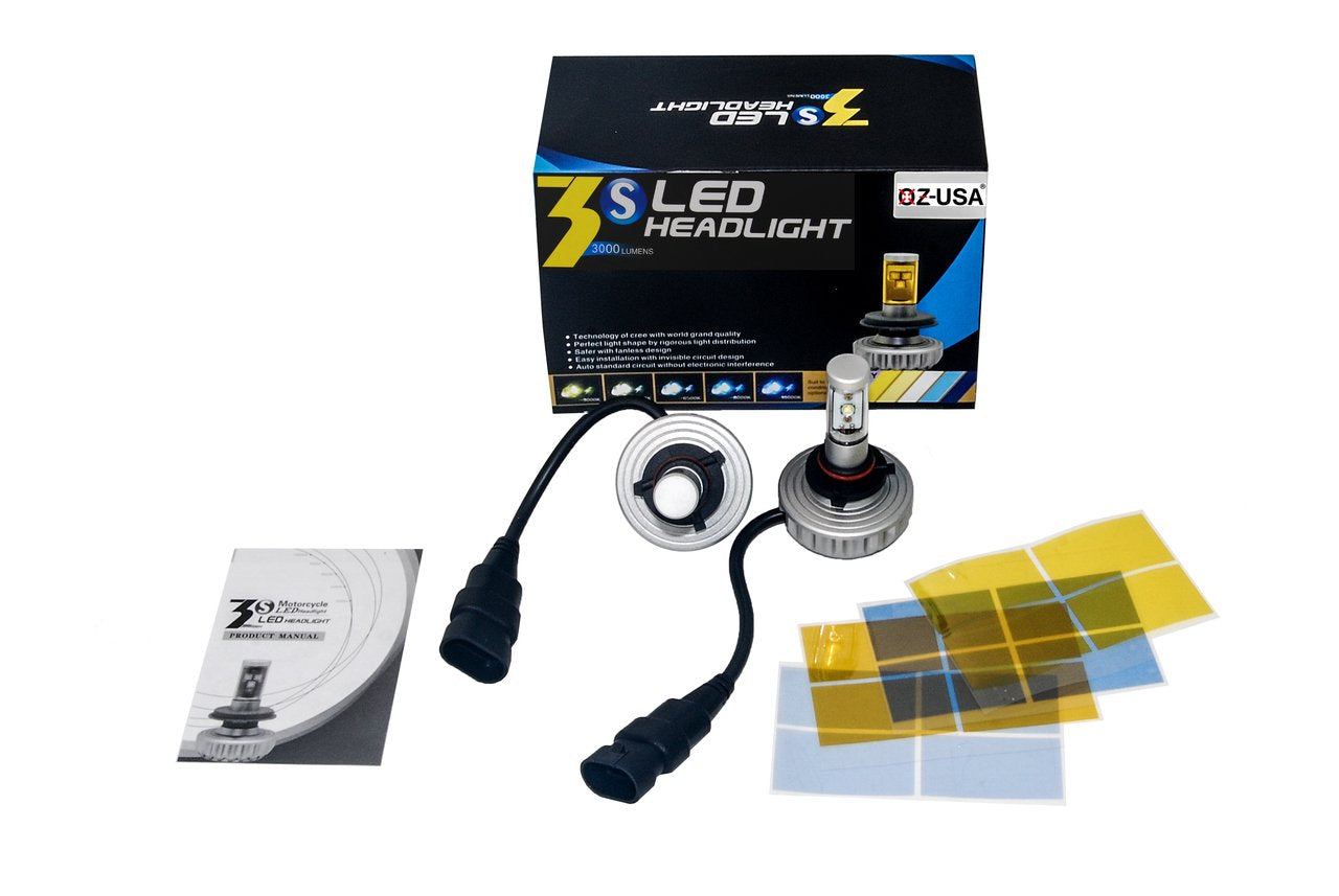 3HL-9005 LED Headlight Kit by OZ-USA 30W Single Beam Auto 2200LM Xenon White 3000K, 4300K, 6500K, 8000K, 10000K