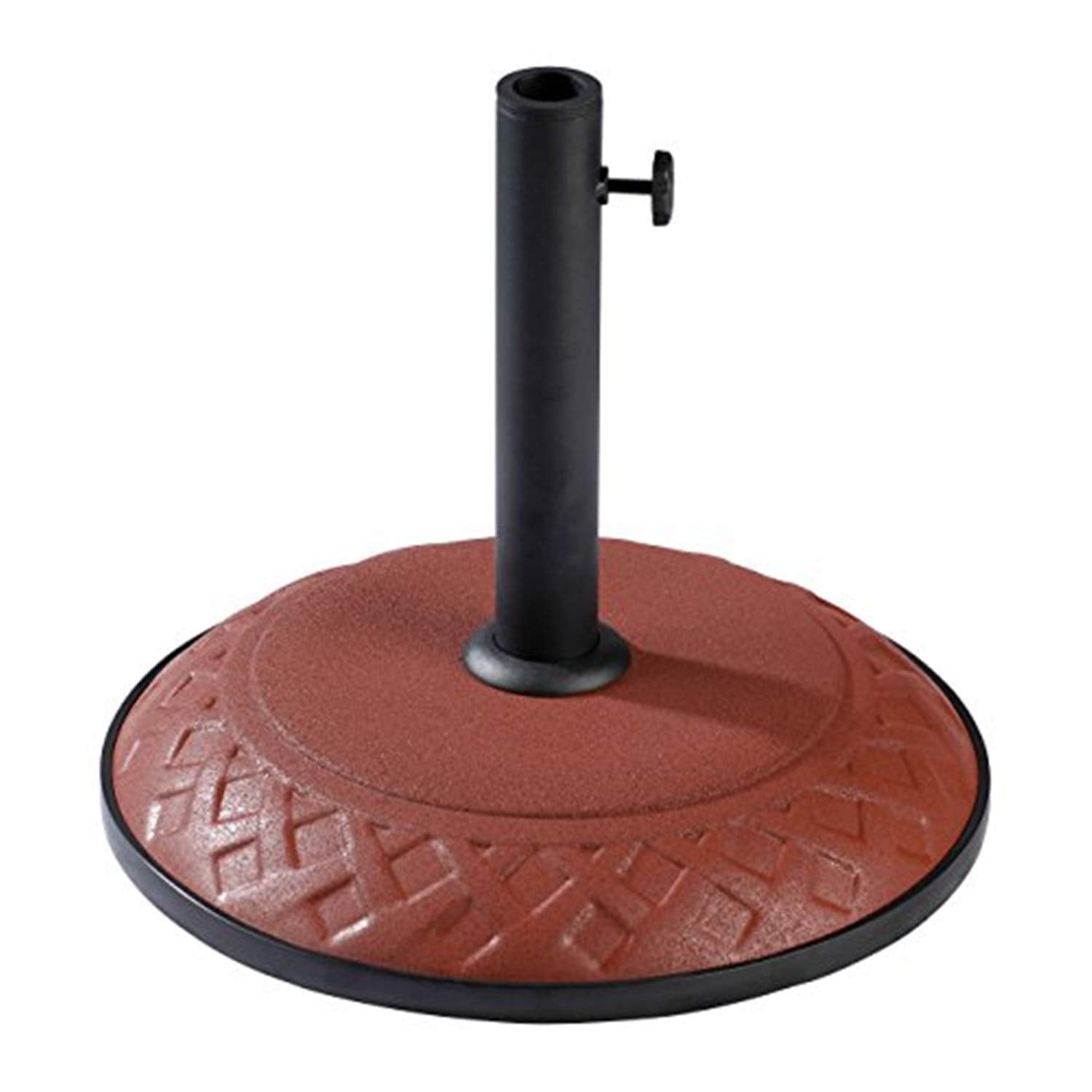 Resin Compound Basket Weave Umbrella Base - Terra Cotta