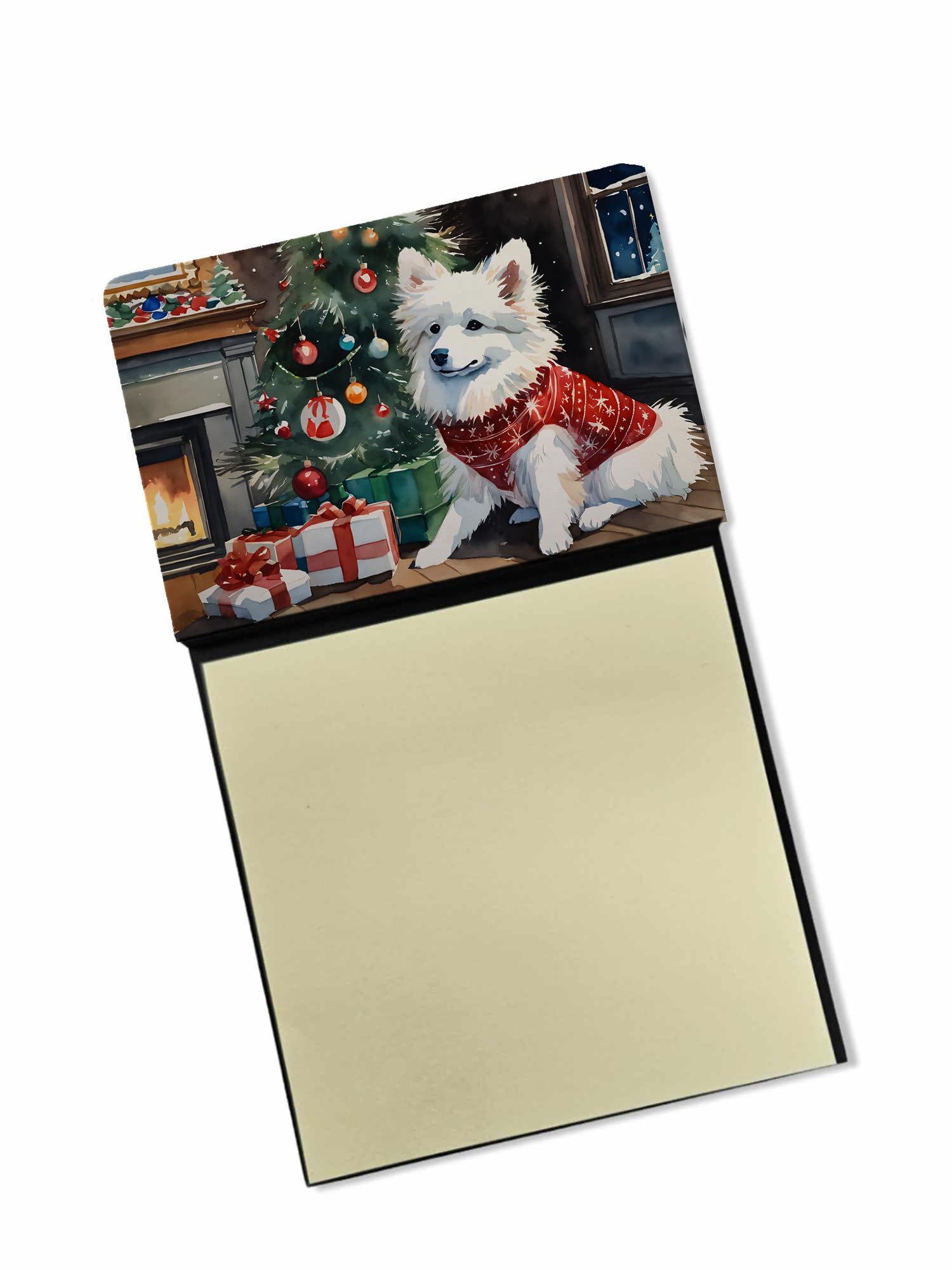 American Eskimo Cozy Christmas Sticky Note Holder