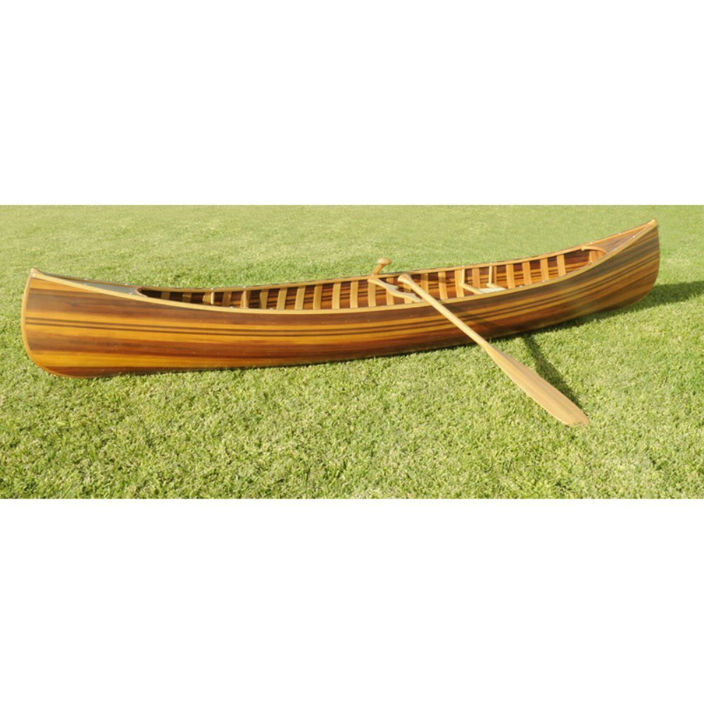 Wooden Canoe With Ribs Curved Bow Matte Finish 12 ft
