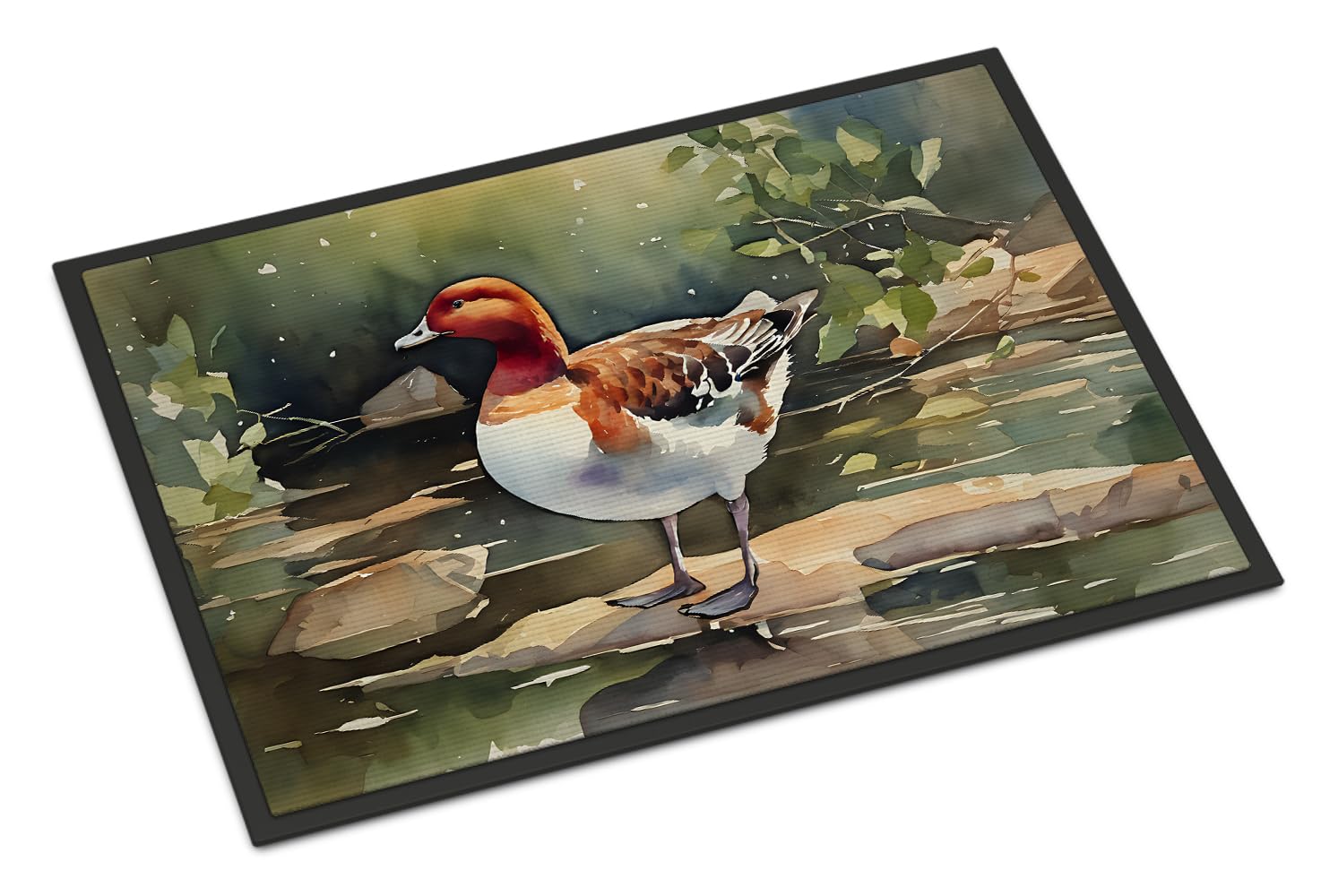 Carolines Treasures DAC3263JMAT Redhead Duck Doormat Front Door Mat Indoor Outdoor Rugs for Entryway, Non Slip Washable Low Pile, 24H X 36W