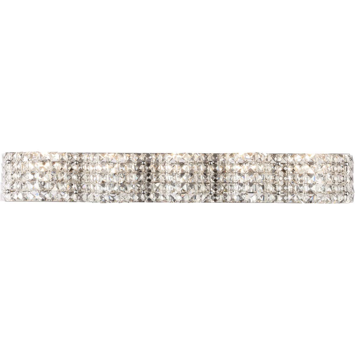 Living District Ollie Mid-Century Modern 5 Light Entryway And Bathroom Wall Sconce In Chrome And Clear Crystals