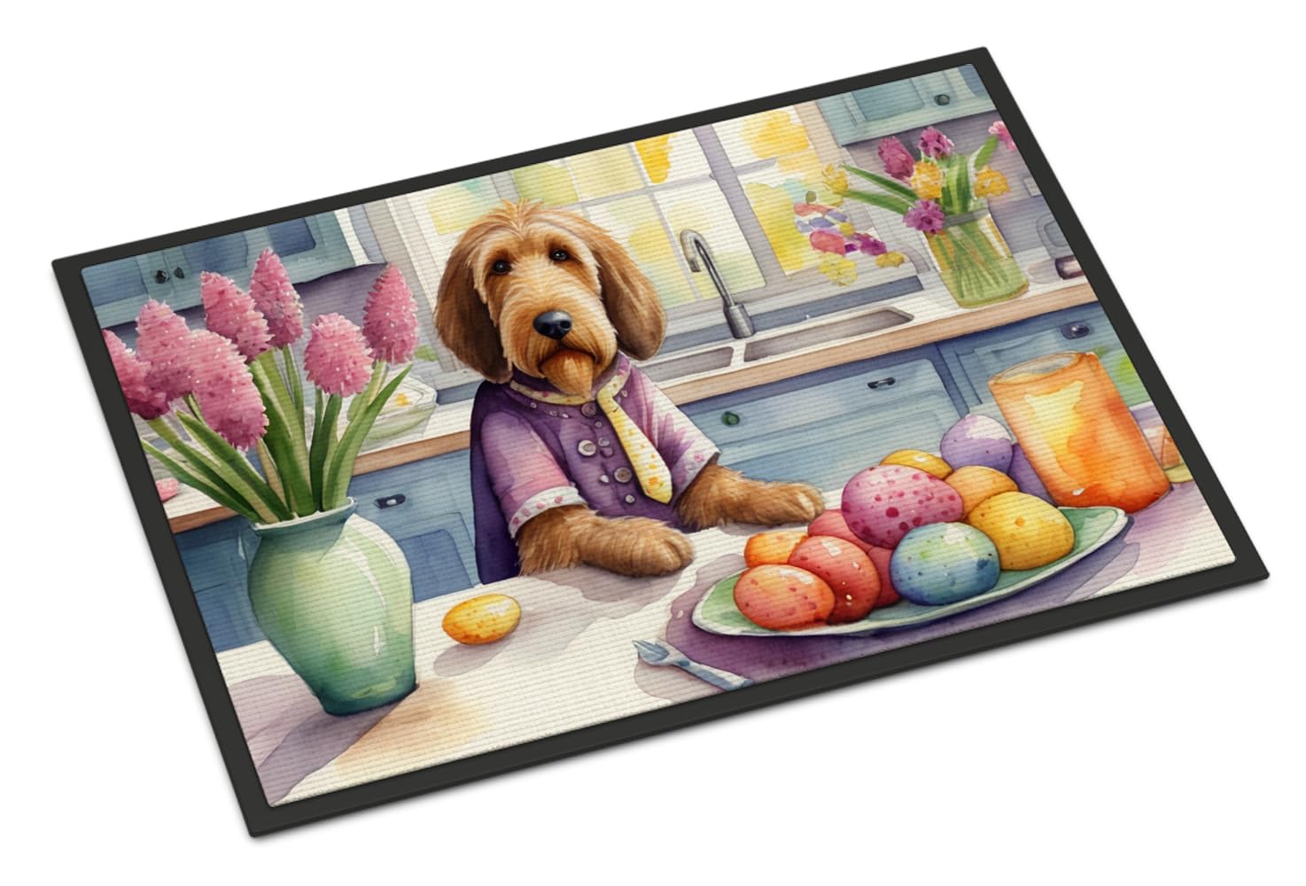 Carolines Treasures DAC6864MAT Decorating Easter Otterhound Doormat Front Door Mat Indoor Outdoor Rugs for Entryway, Non Slip Washable Low Pile, 18H X 27W