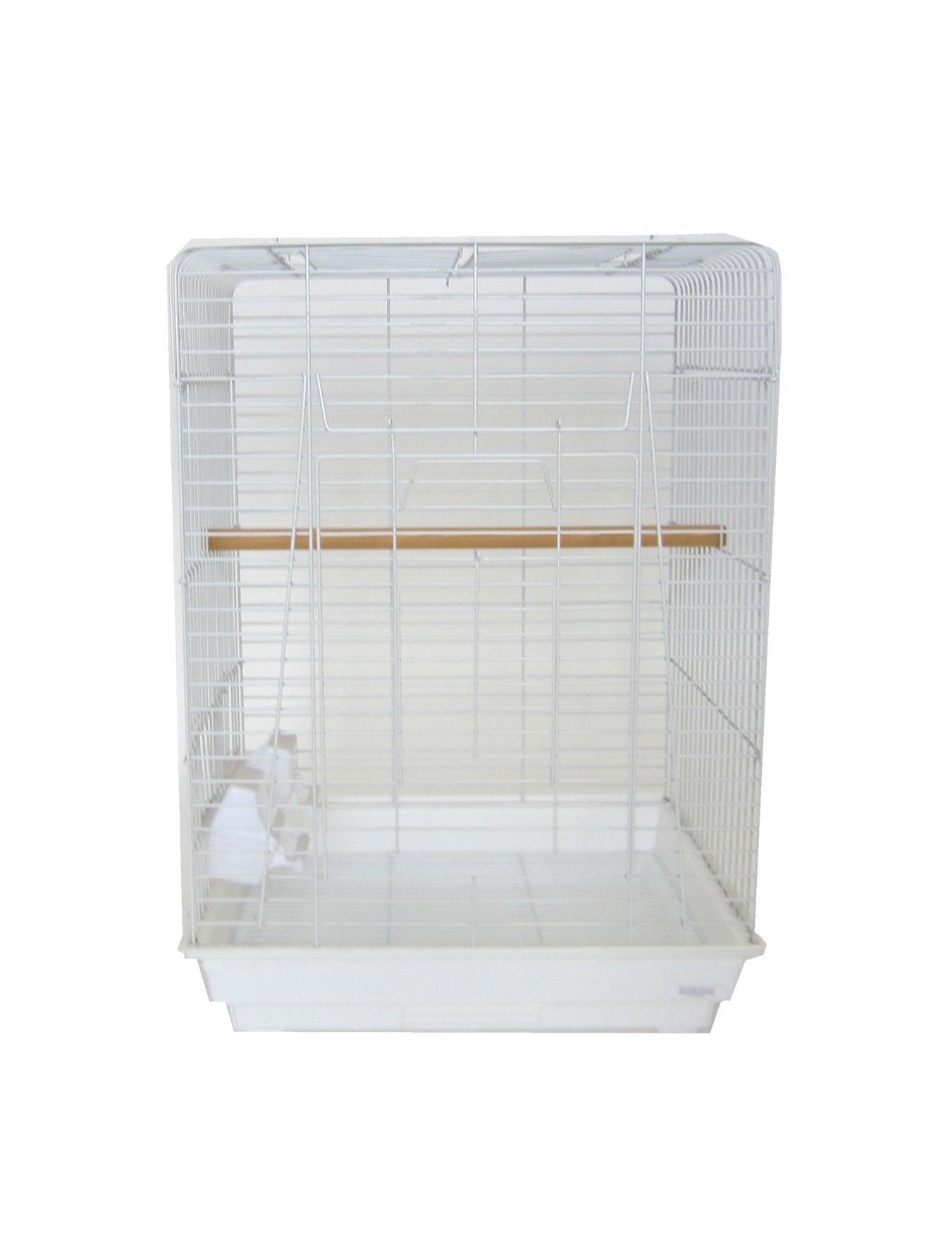 1924 3/4 Bar Spacing Open Play Top Small Parrot Bird Cage - 20″x16″ In White