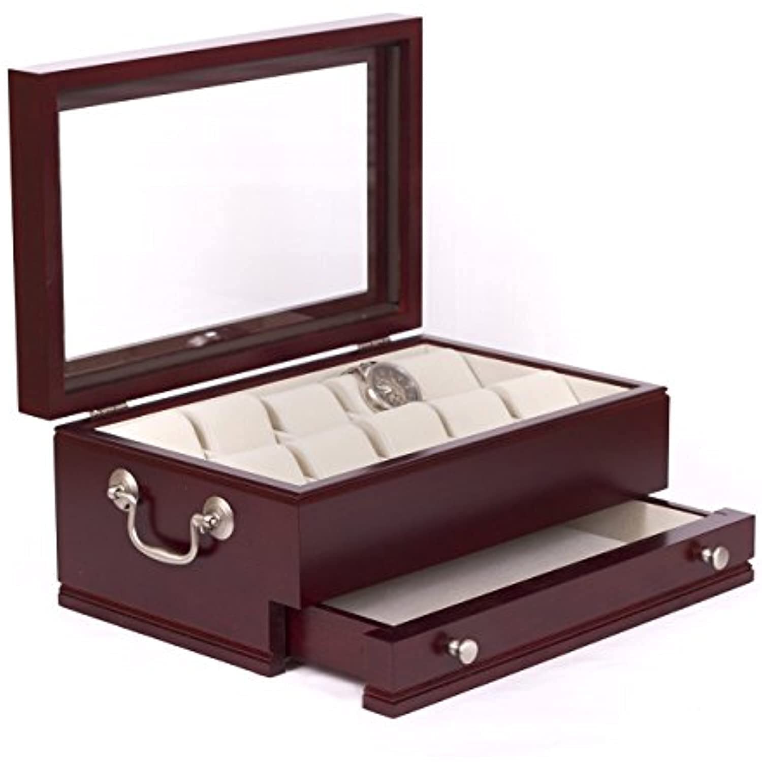 The Captain:  Ten Watch Glass top storage Chest with a Jewelers Drawer, W1100M