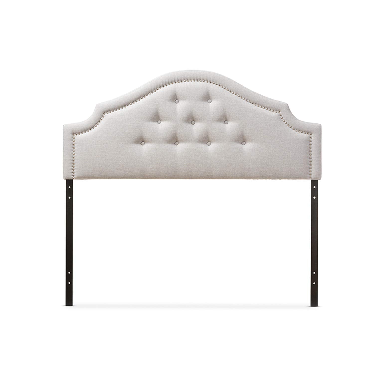 Baxton Studio Cora Modern and Contemporary Grayish Beige Fabric Upholstered Queen Size Headboard