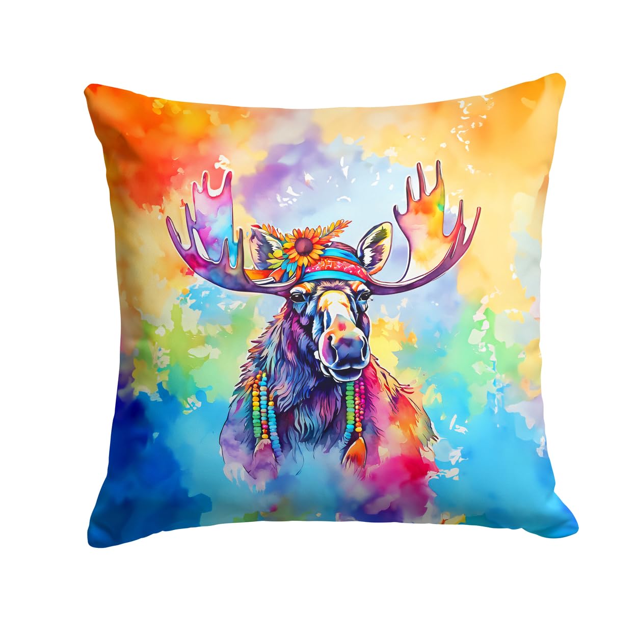 Hippie Animal Moose Throw Pillow