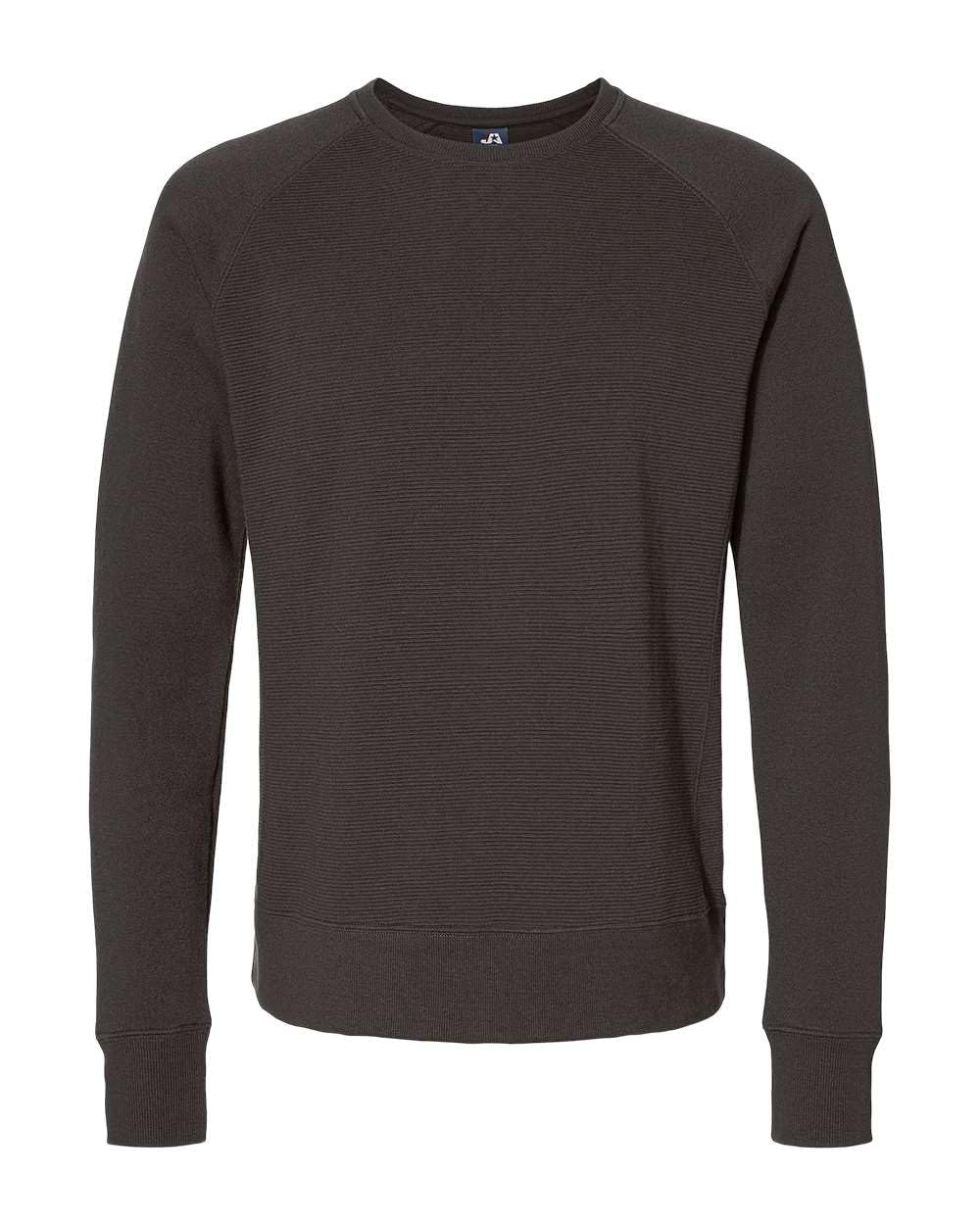 J. America Ripple Fleece Raglan Crewneck Sweatshirt - Black, S