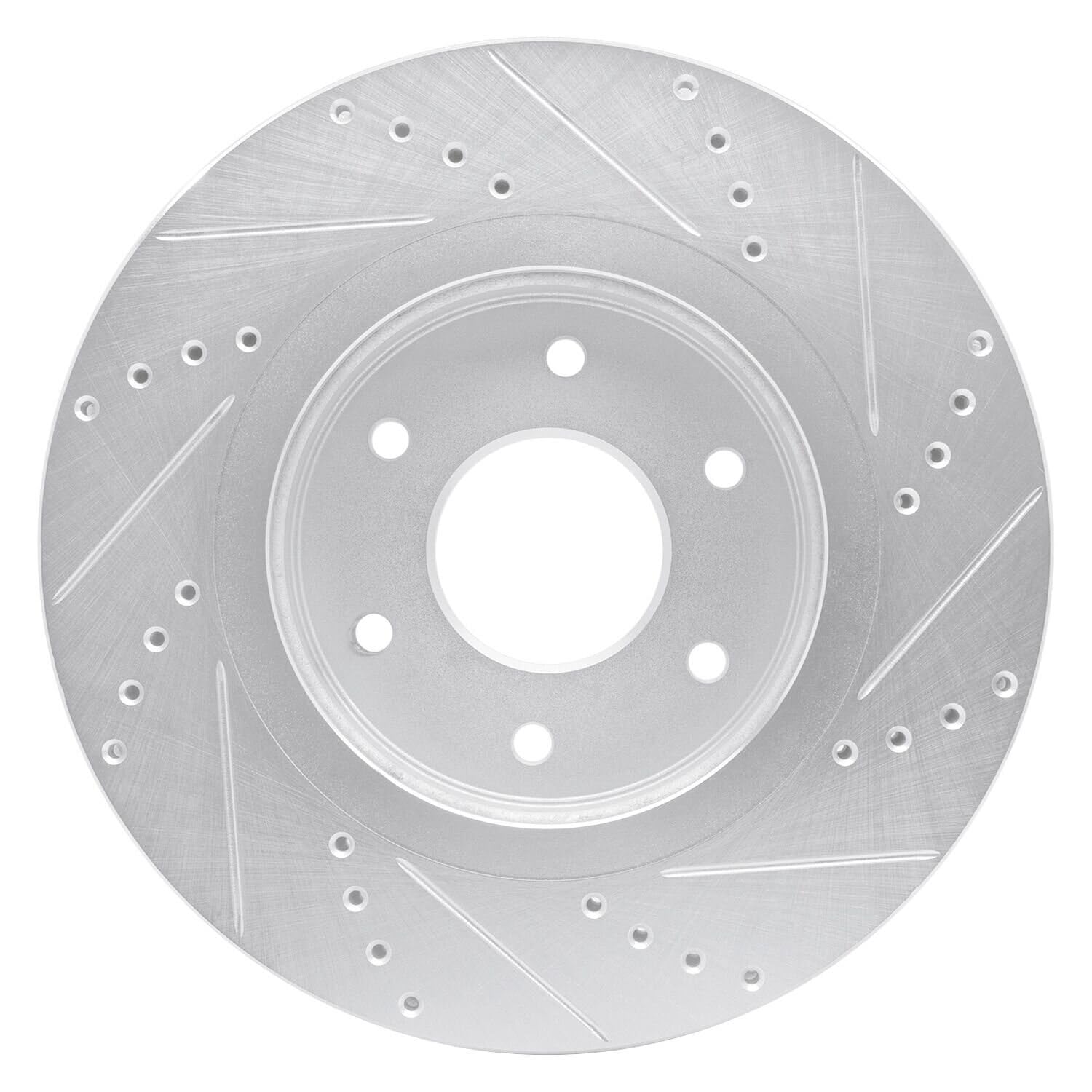 R1 Concepts Brake Rotor Drilled and Slotted Silver EDZ-67097L
