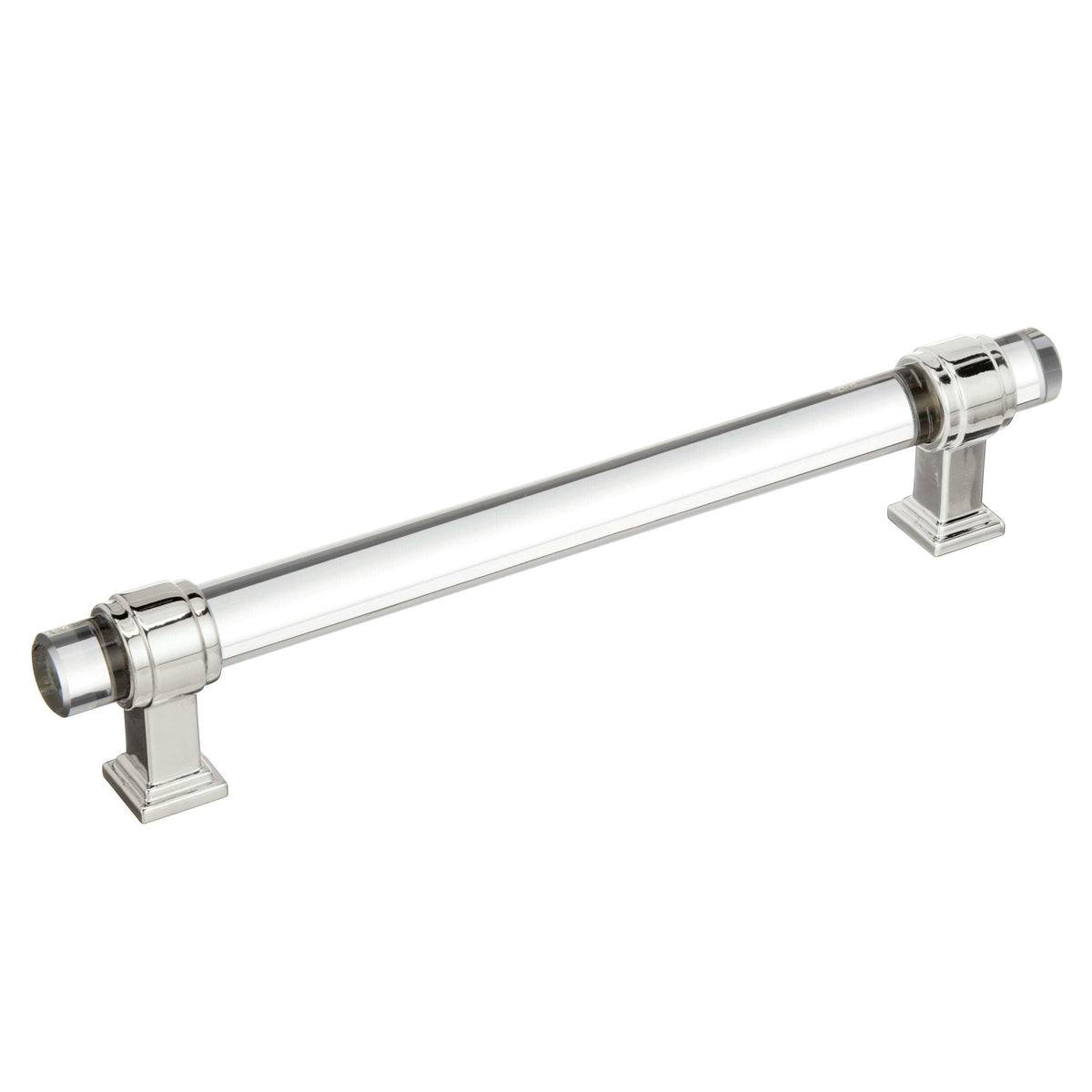 Amerock | Cabinet Pull | Clear/Polished Nickel | 6-5/16 Inch (160 Mm) Center To Center | Glacio | 1 Pack | Drawer Pull | Drawer