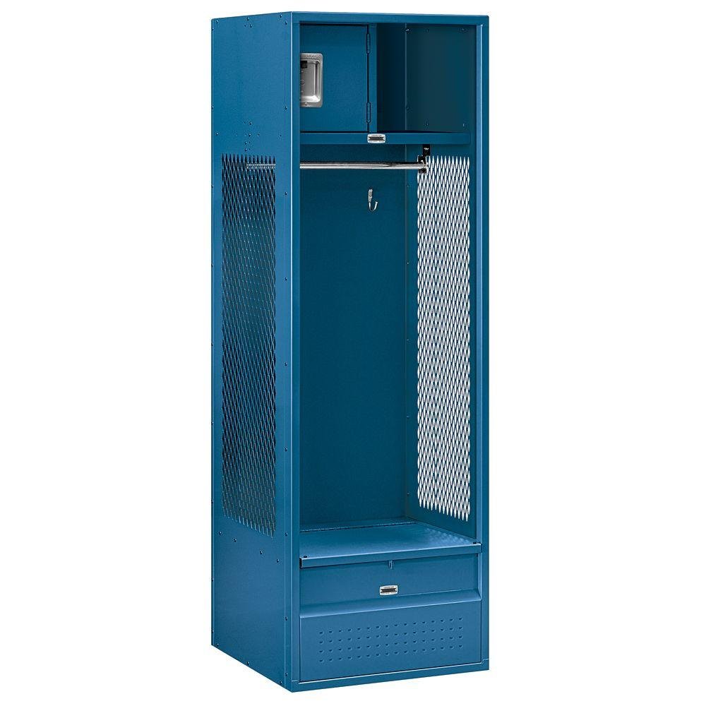 24 Wide Open Access Metal Locker - 6 Feet High - 24 Inches Deep - Blue - Unassembled