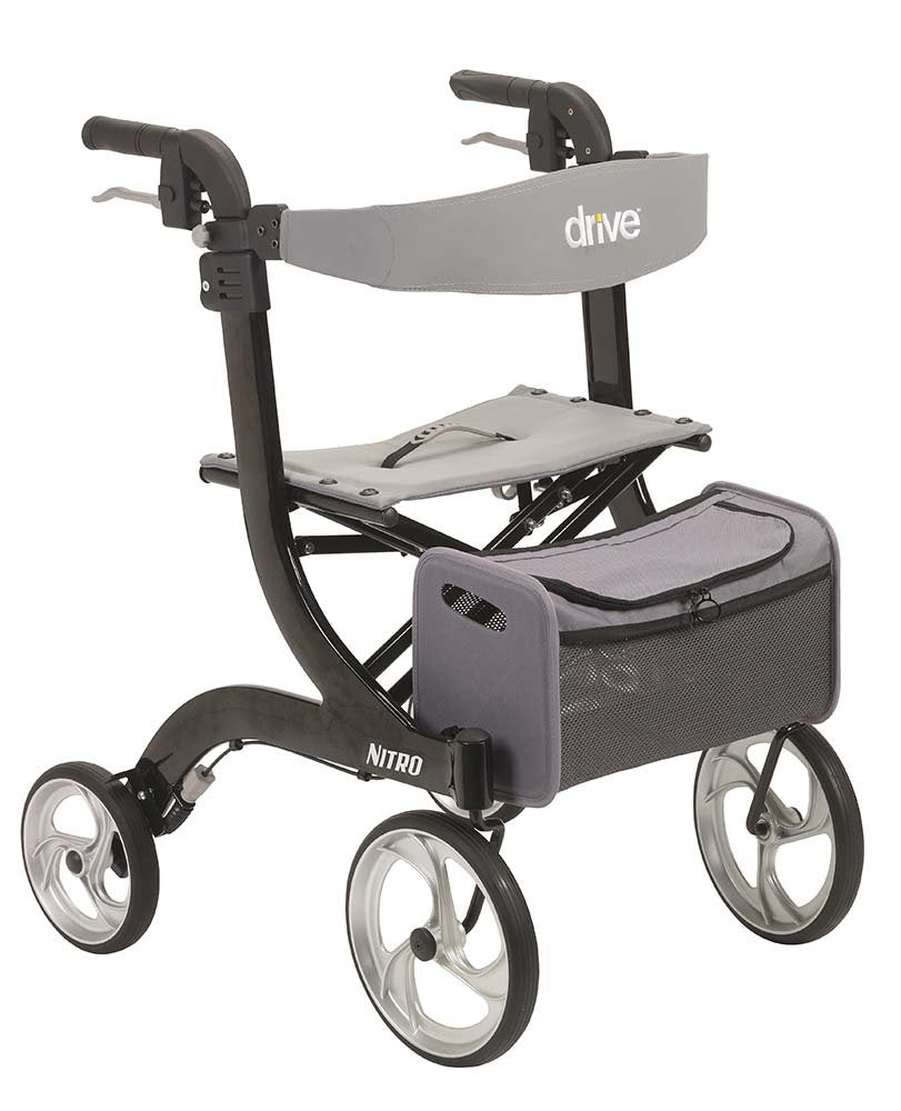 Drive Medical Nitro Euro Style Black Rollator Walker, Black