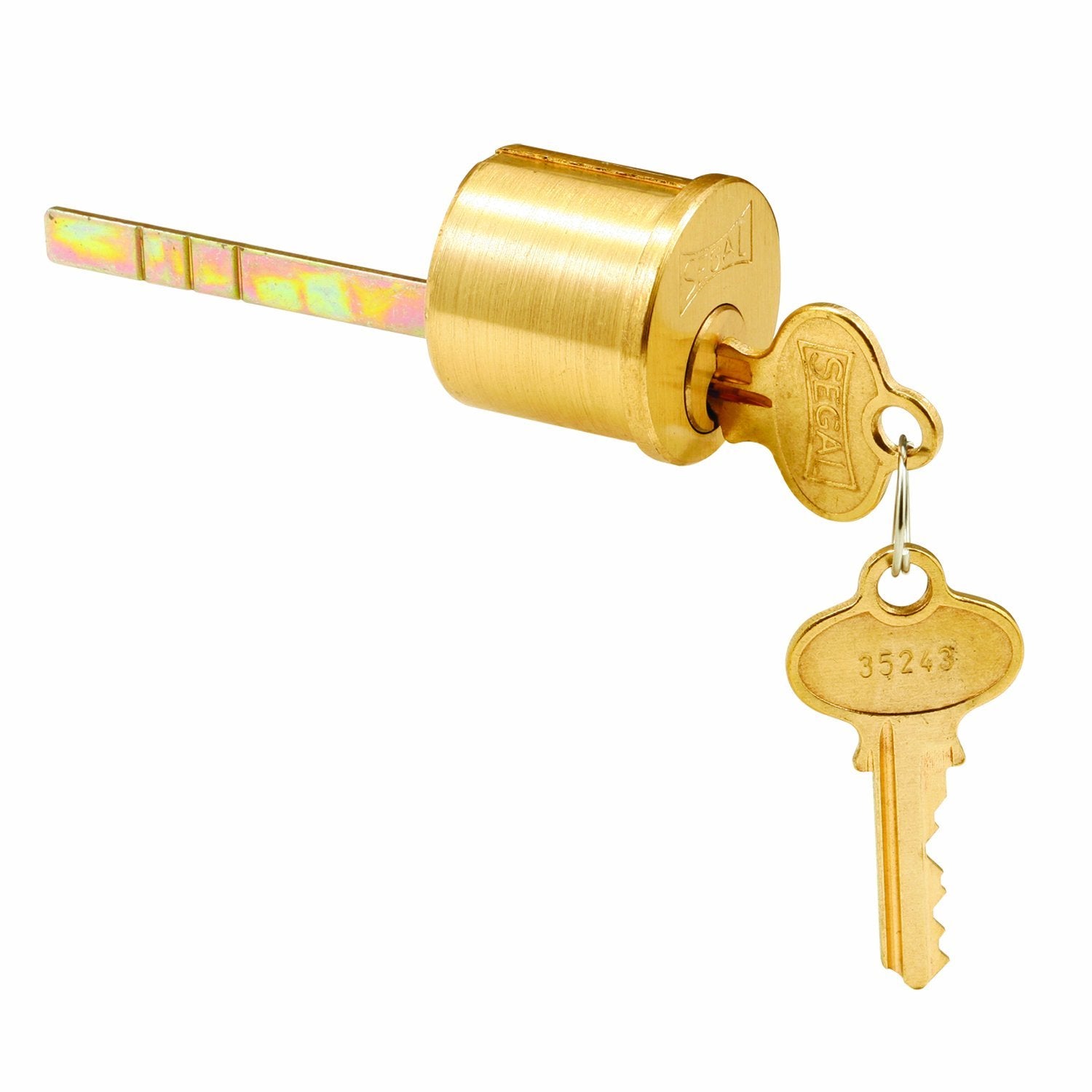 Segal Se 70007 Replacement Lock Cylinder, 1-3/16 In., Solid Brass, Brushed Brass (Single Pack)
