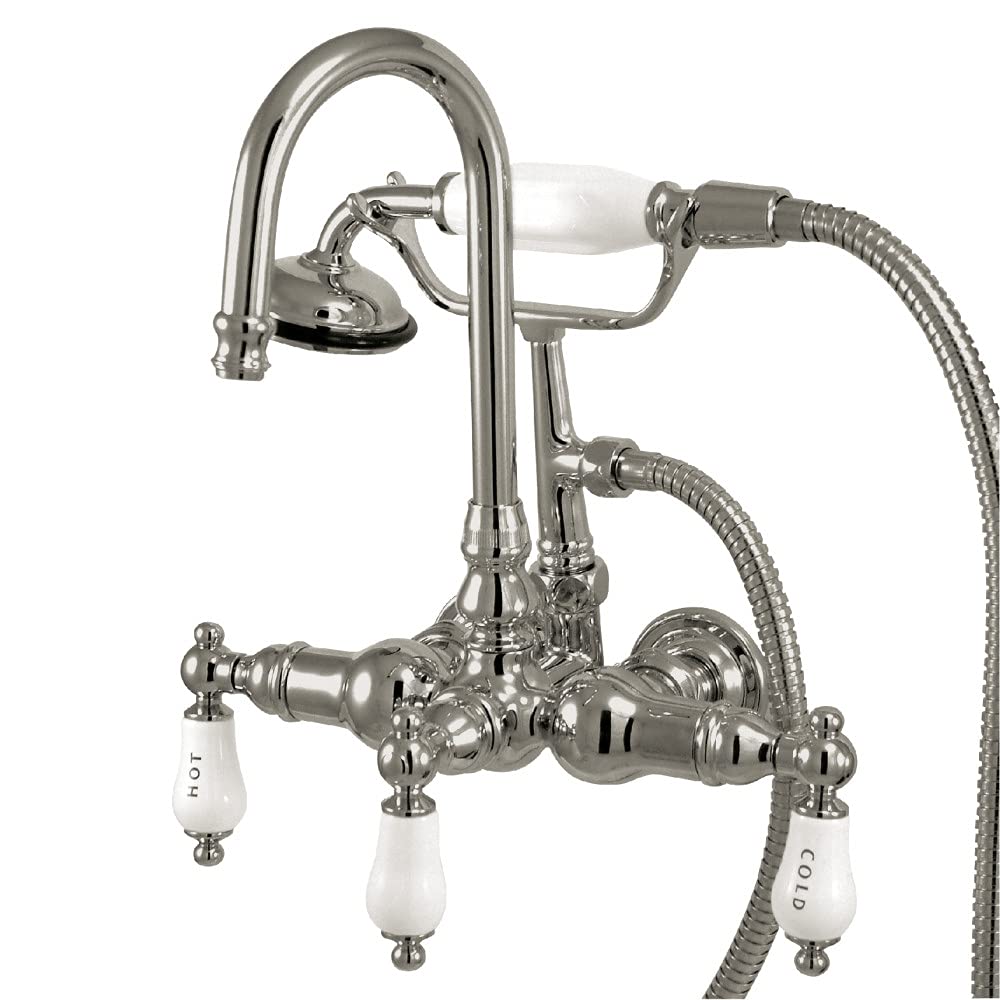 Kingston Brass Cc10T1 Wall Mount Tub Faucet With Shower Enclosure, 4-3/4-Inch, Polished Chrome