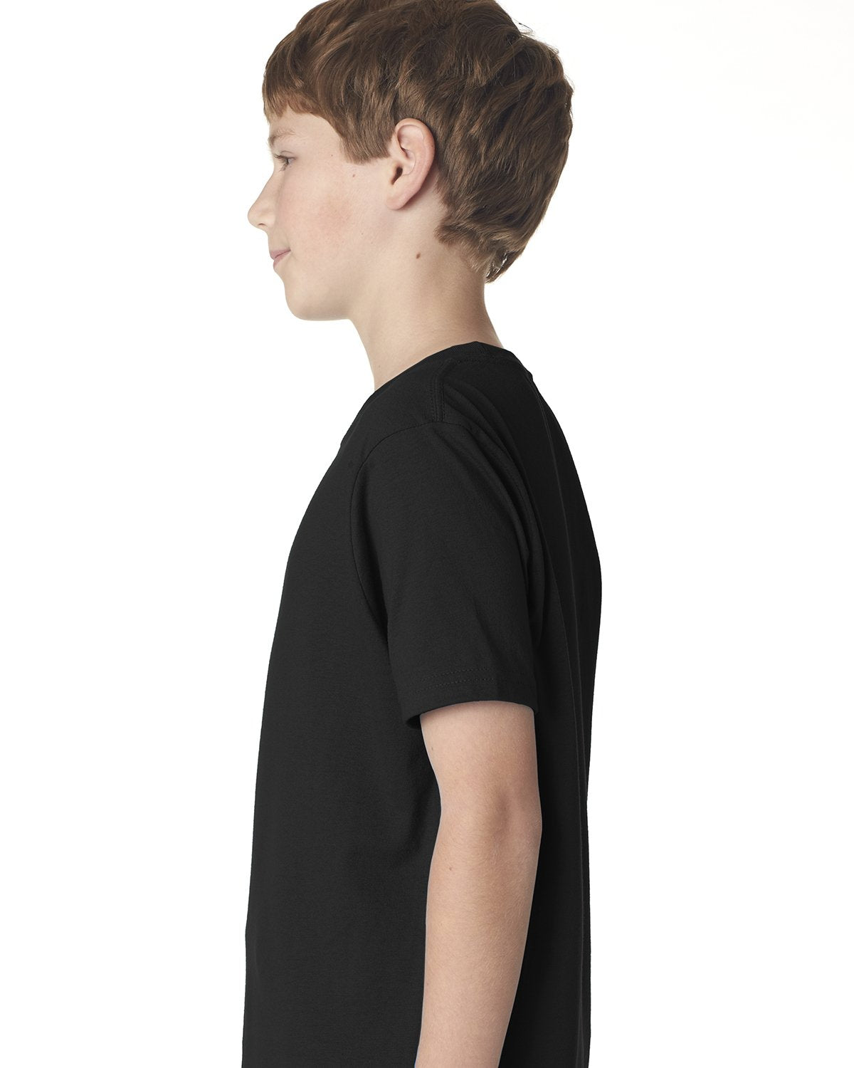 Next Level Youth Cotton Crew - Black, XS