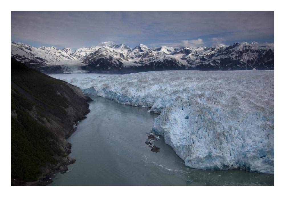 Hubbard Glacier encroaching on Gilbert Point, Wrangell-St. Elias National Park, Alaska-Paper Art-26x18”