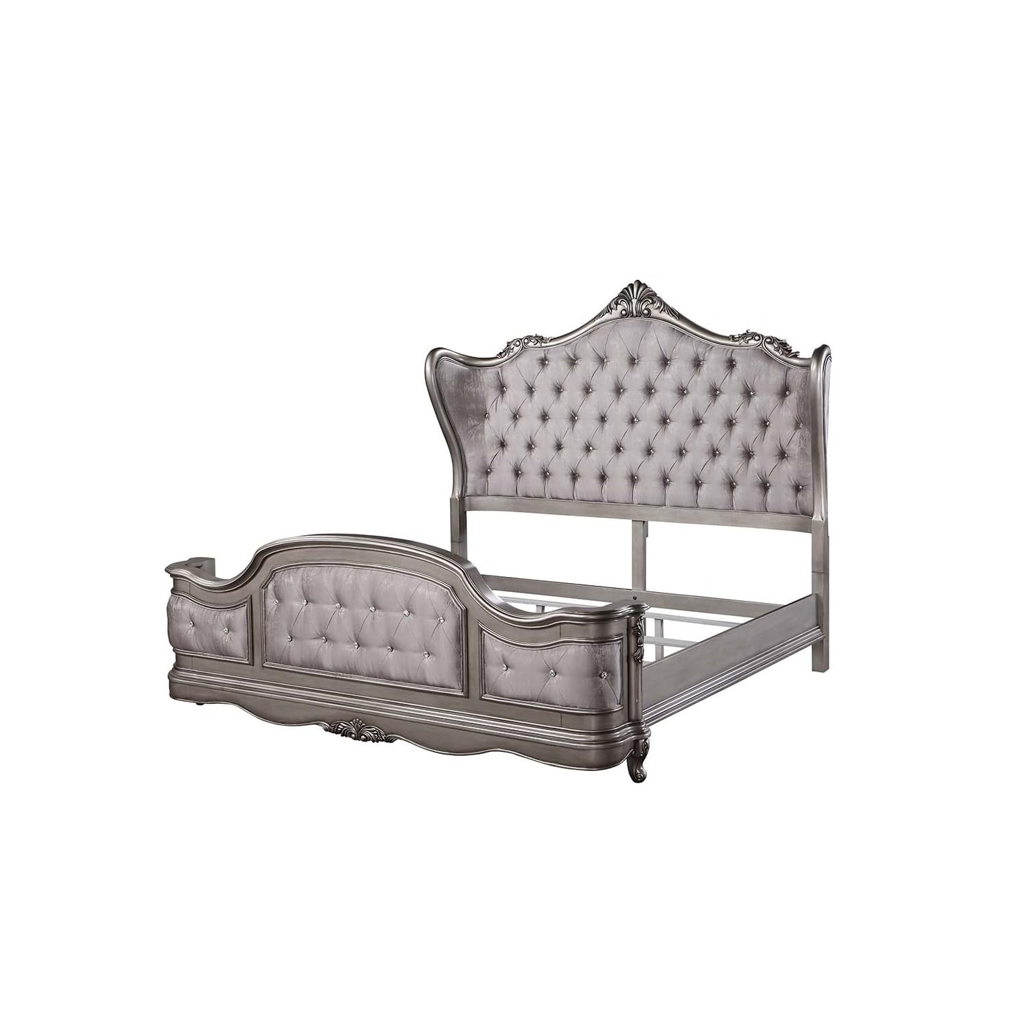 ACME Ausonia Eastern King Bed, Antique Platinum Finish