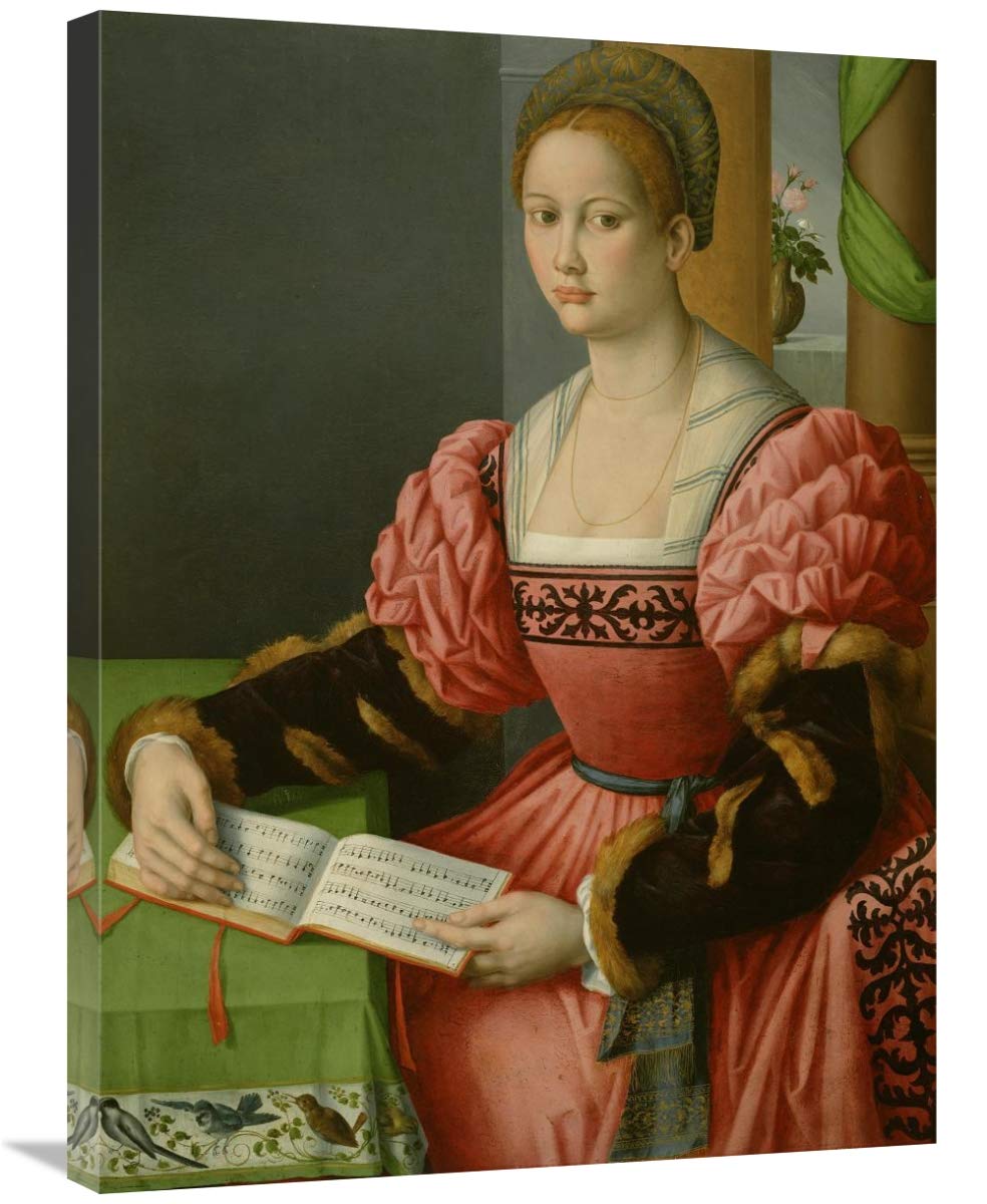 Portrait of a Woman with a Book of Music-Canvas Art-24x32”