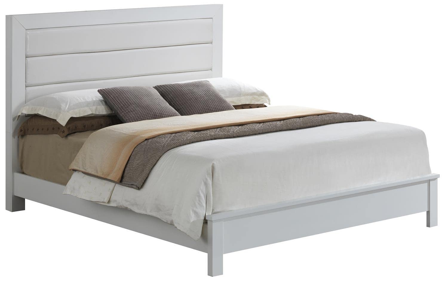 Burlington White Upholstered King Panel Bed