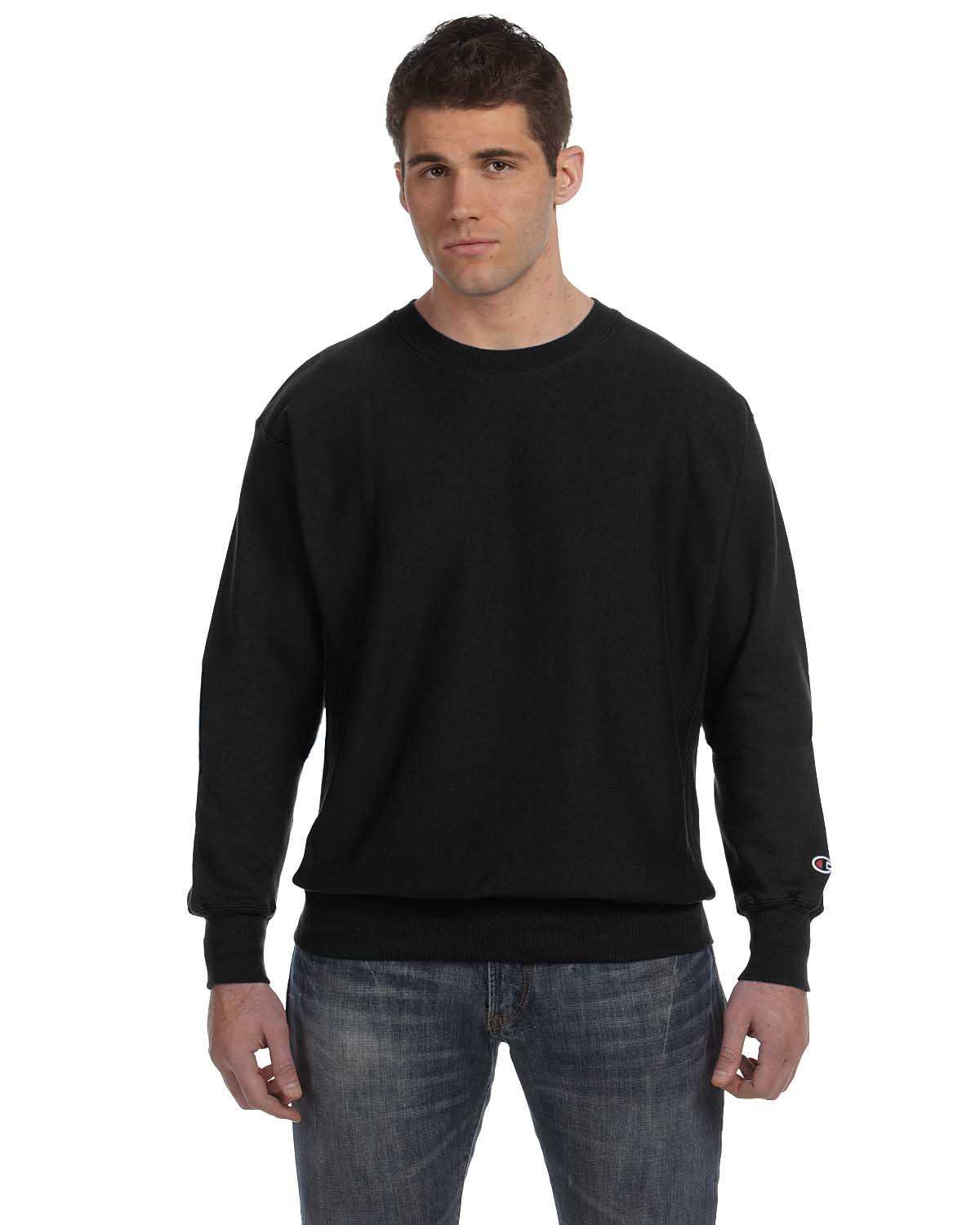 Champion Reverse Weave Crewneck Sweatshirt - Black, S