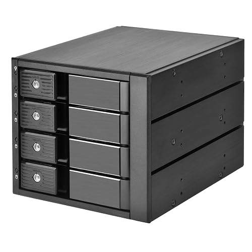 Three 5.25 device bay to four 3.5” SAS-12G / SATA 6Gbit/s trayless hot-swap cage