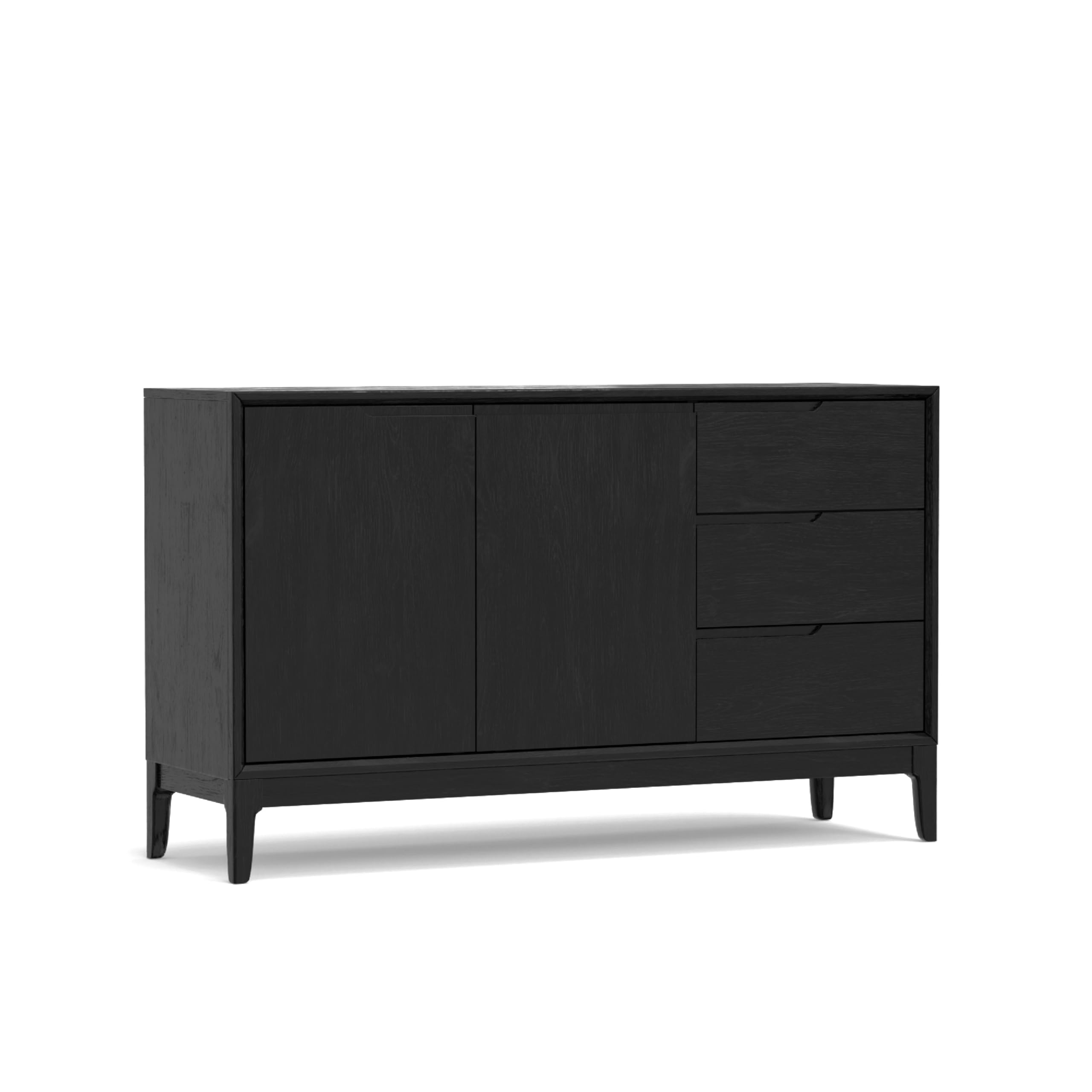 Vecy Sideboard Buffet Server, 2 Doors 3 Drawers, 60 Inch Vintage Black
