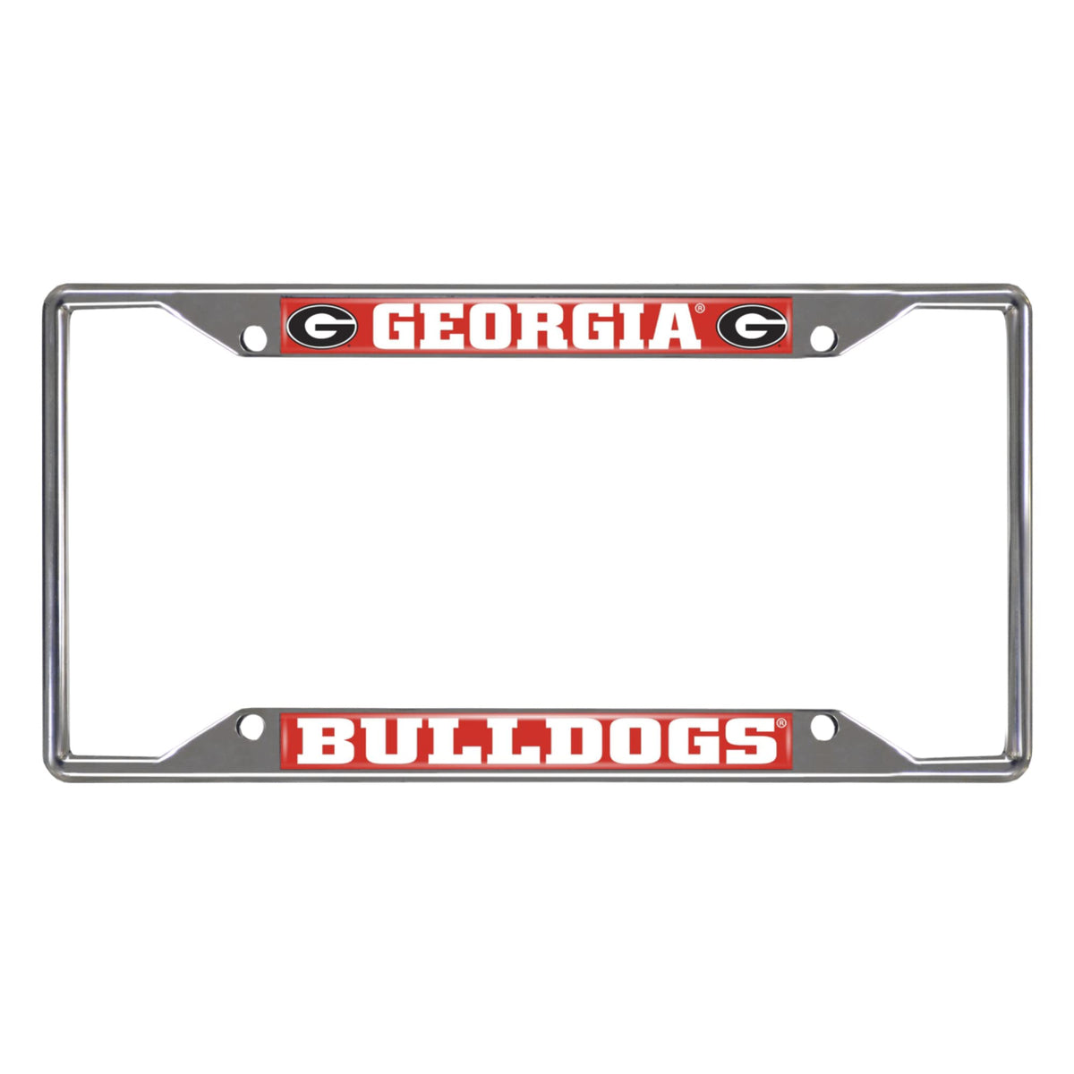 Fanmats - 14814 Ncaa University Of Georgia Bulldogs Chrome License Plate Frame 6.25X12.25
