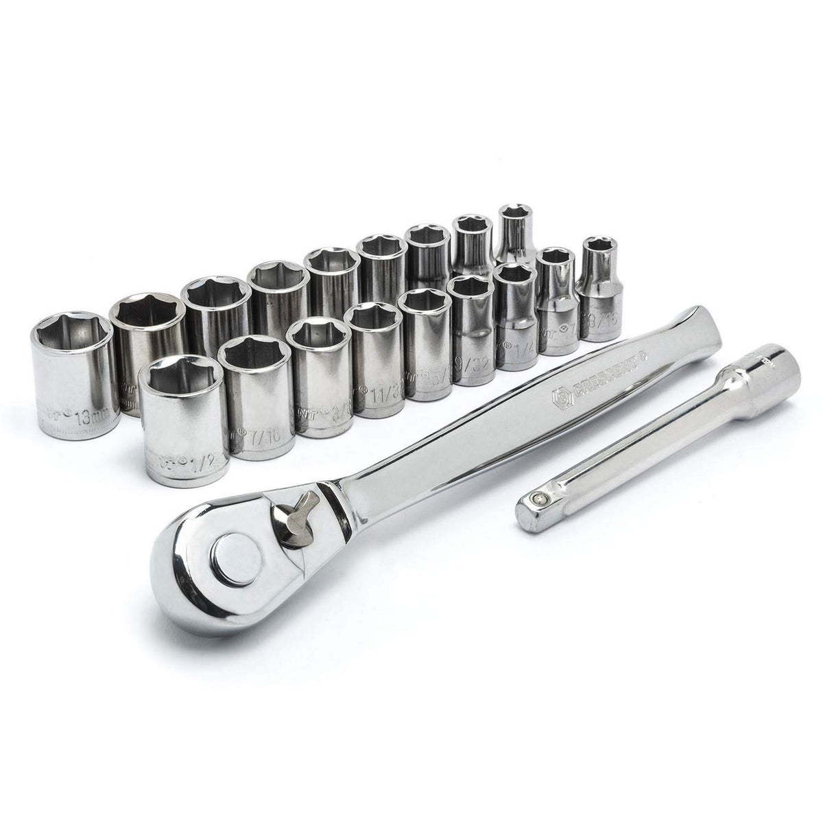 Crescent Csws1N 20 Piece, 14 Drive Socket Wrench Set - Sae & Metric