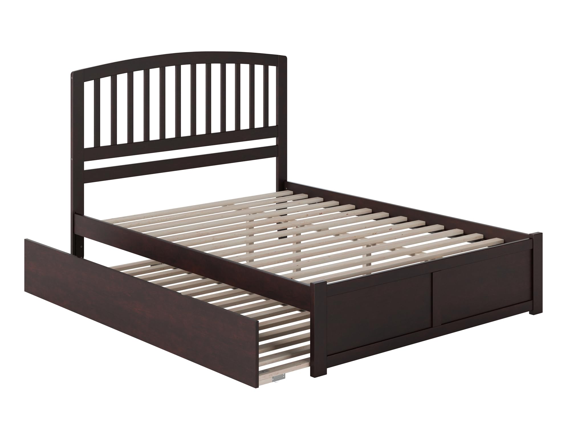 Richmond Queen Bed with Footboard and Twin Extra Long Trundle in Espresso