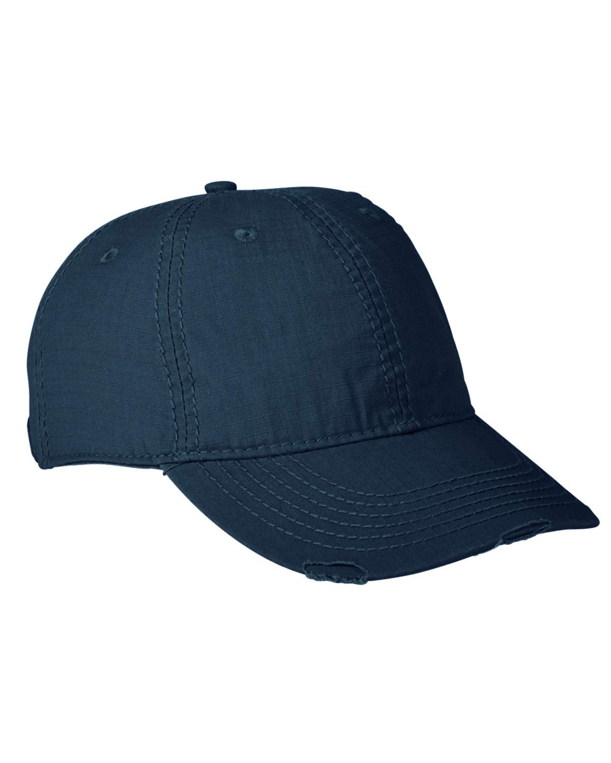IM101 | IMAGE MAKER- Cotton Ripstop fabric, heavy enzyme wash, low profile, six panel, unstructured cap with distressed visor and self-fabric strap with silver grommet and buckle. - NAVY