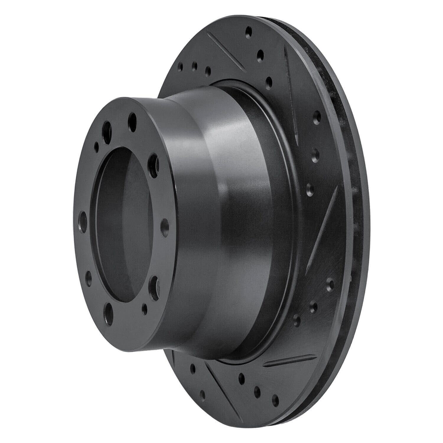 R1 Concepts Brake Rotor Drilled and Slotted Black ECB-02024R