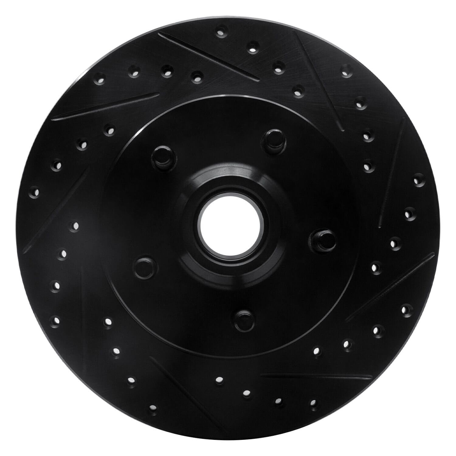R1 Concepts Brake Rotor Drilled and Slotted Black ECB-42018R
