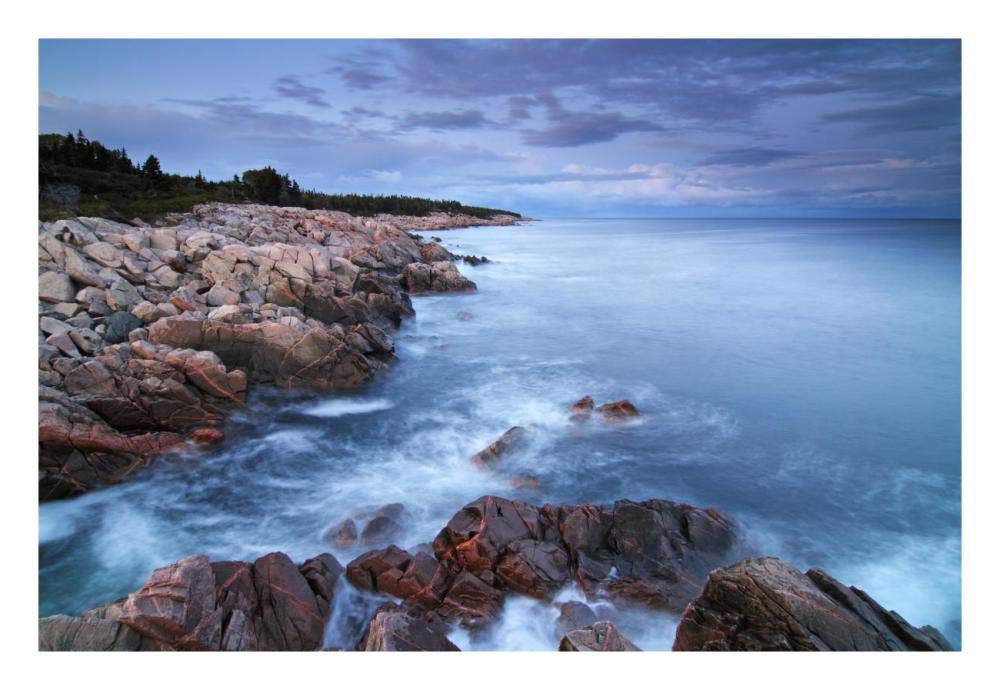 Coastal granite rocks, Cape Breton Highlands National Park, Gulf of St. Lawrence, Nova Scotia, Canada-Paper Art-26x18”