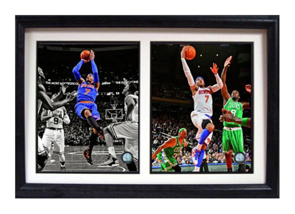 12x18 Double Frame - Carmelo Anthony New York Knicks