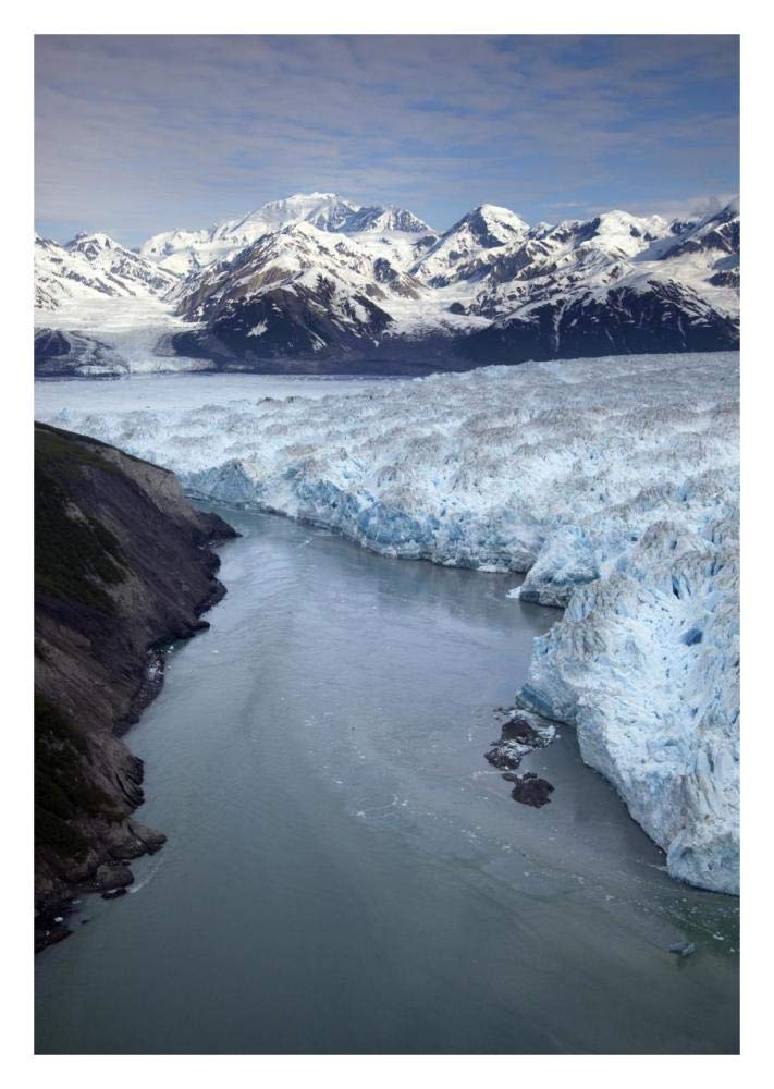 Hubbard Glacier encroaching on Gilbert Point, Wrangell-St. Elias National Park, Alaska-Paper Art-22x32”