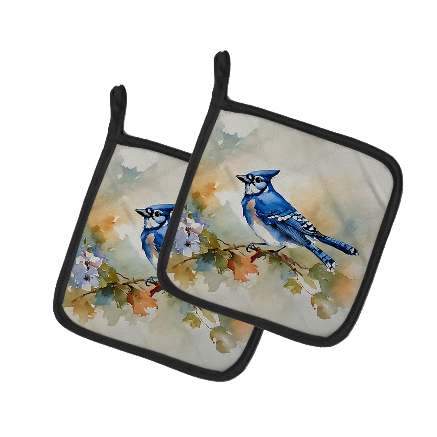 Blue Jay Pair of Pot Holders