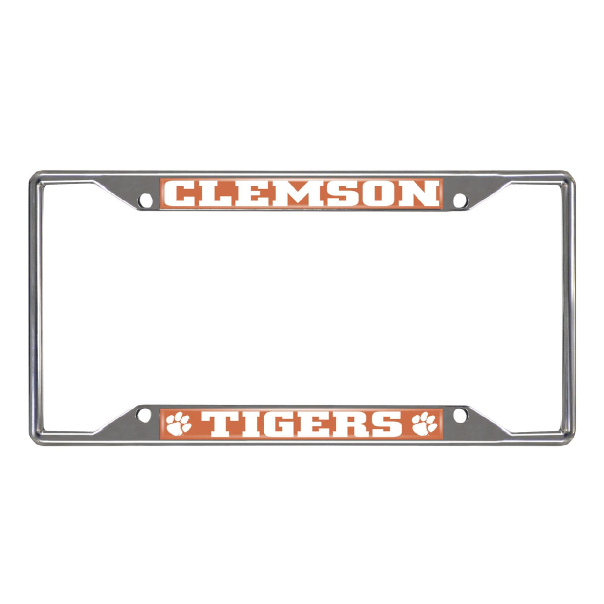 Fanmats 14850 Clemson Tigers Chrome Metal License Plate Frame, Team Colors, 6.25In X 12.25In