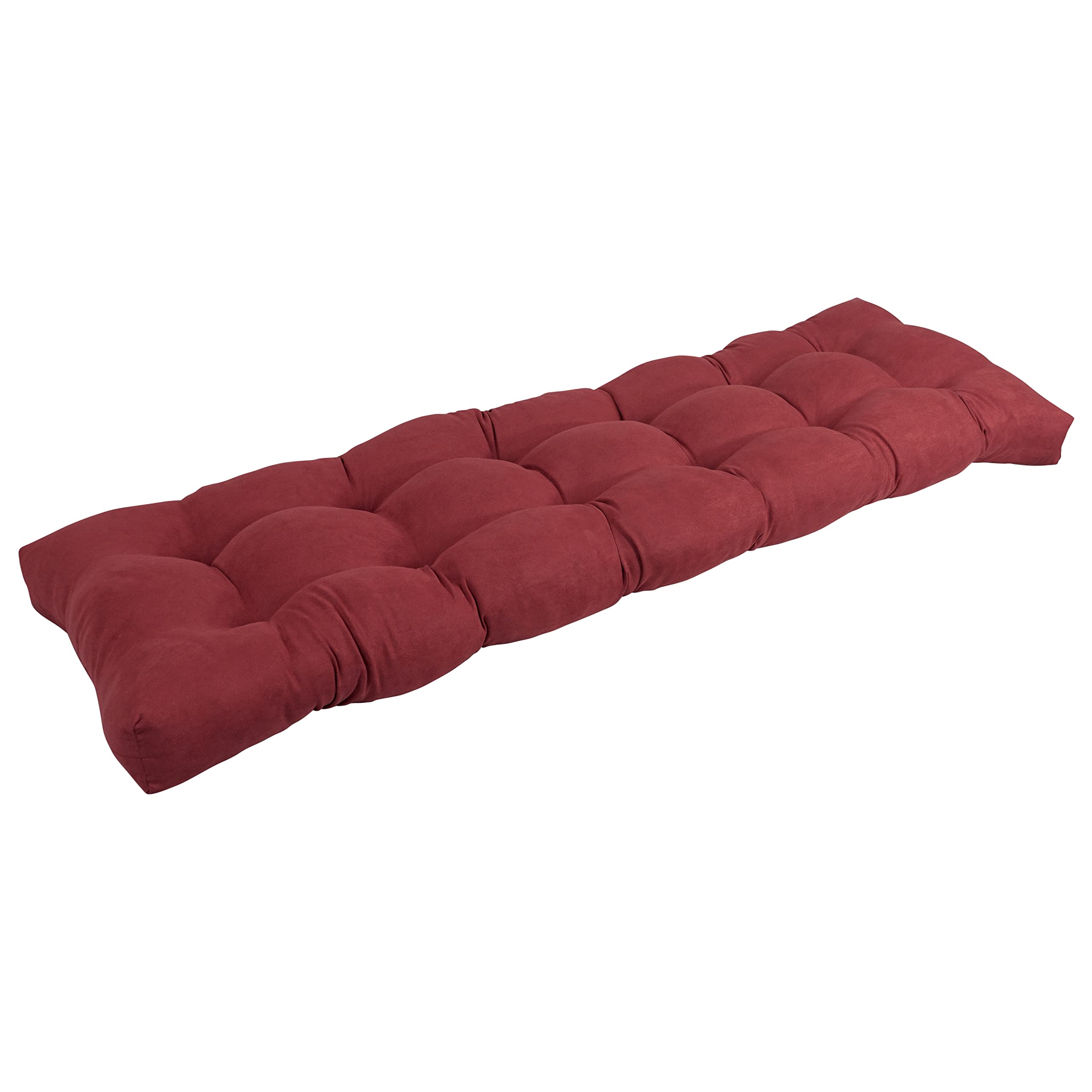 60-inch by 19-inch Tufted Solid Microsuede Bench Cushion Red-Color
