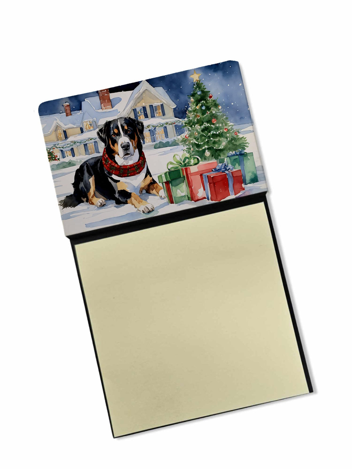 Entlebucher Mountain Dog Cozy Christmas Sticky Note Holder