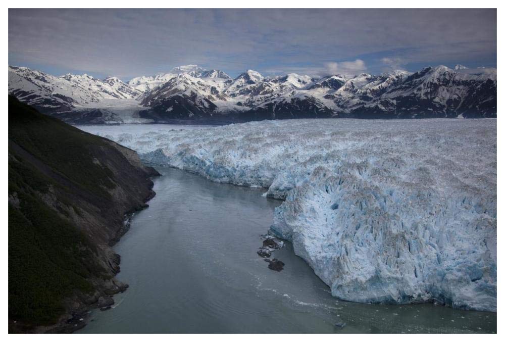 Hubbard Glacier encroaching on Gilbert Point, Wrangell-St. Elias National Park, Alaska-Paper Art-62x42”