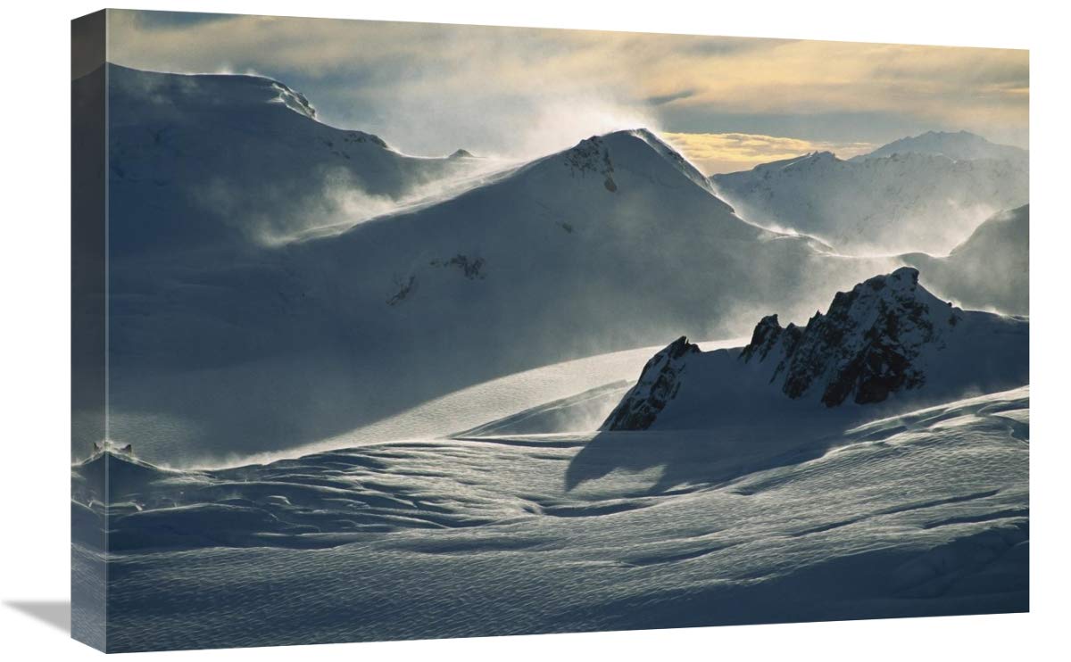 Windblown snow at dawn on Franz Josef Glacier, Westland NP, New Zealand-Canvas Art-24x16”