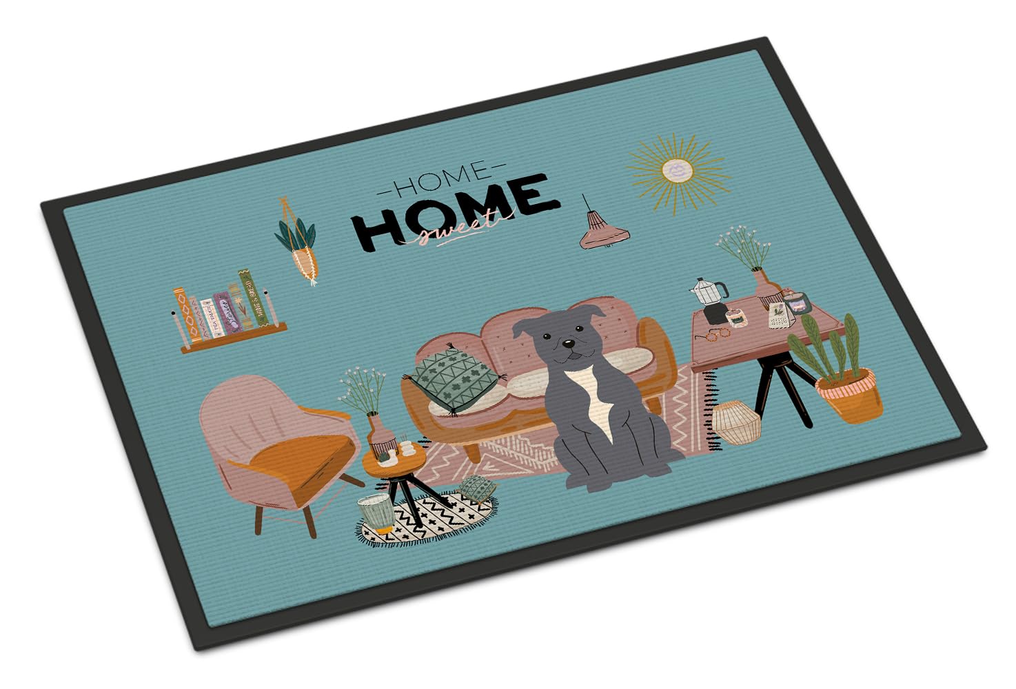 Blue Staffordshire Bull Terrier Sweet Home Indoor or Outdoor Mat 24x36 CK7891JMAT
