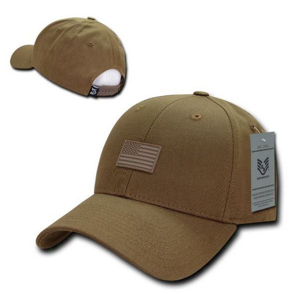 Structured Rubber Flag Cap, USA, Coyote